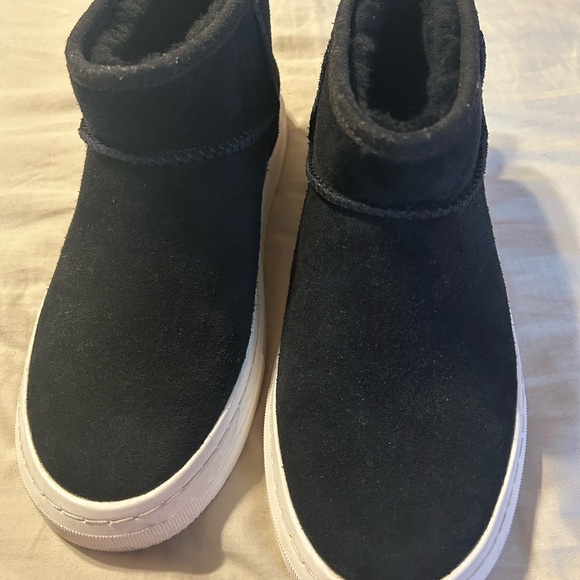 UGG Black Ankle Boots with Suede Finish - Picture 1 of 4